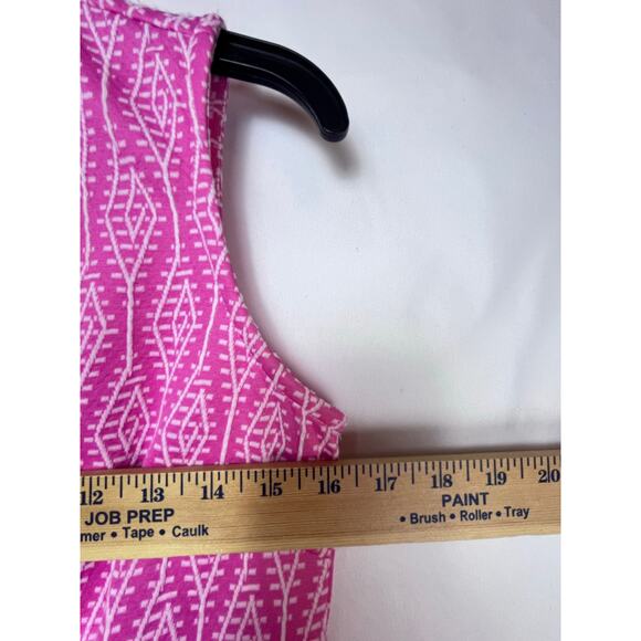 Tyler Boe Women's Size XS Pink/White Sleeveless Diamond Print Shift Dress - Picture 4 of 8